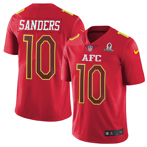 Nike Broncos #10 Emmanuel Sanders Red Men's Stitched NFL Limited AFC Pro Bowl Jersey - Click Image to Close
